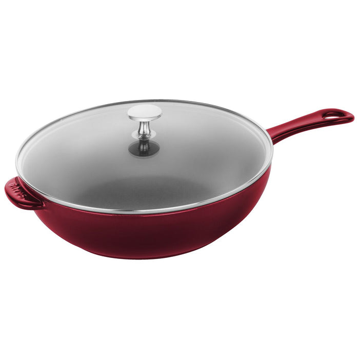 Staub Enameled Cast Iron Daily Pan with Glass Lid in Grenadine