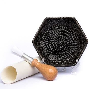 The Grate Plate Handmade Ceramic Grater in Black Charcoal