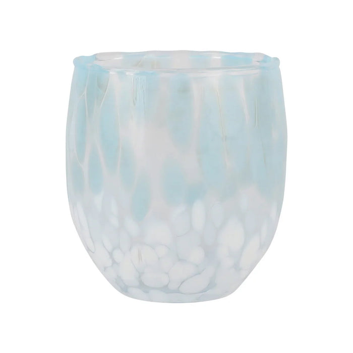 Vietri Nuvola Light Blue and White Double Old Fashioned