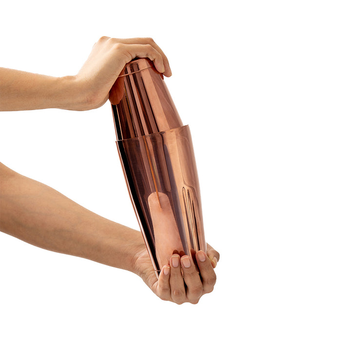 A Bar Above Antique Copper Boston Shaker