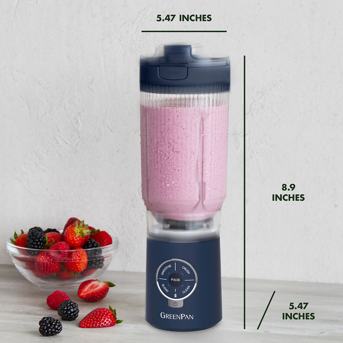 GreenPan Spin & Go Portable Blender in Blueberry