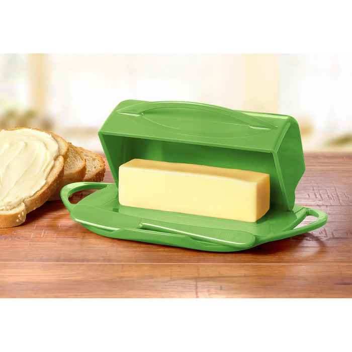 Butterie Flip-Top Butter Dish in Green