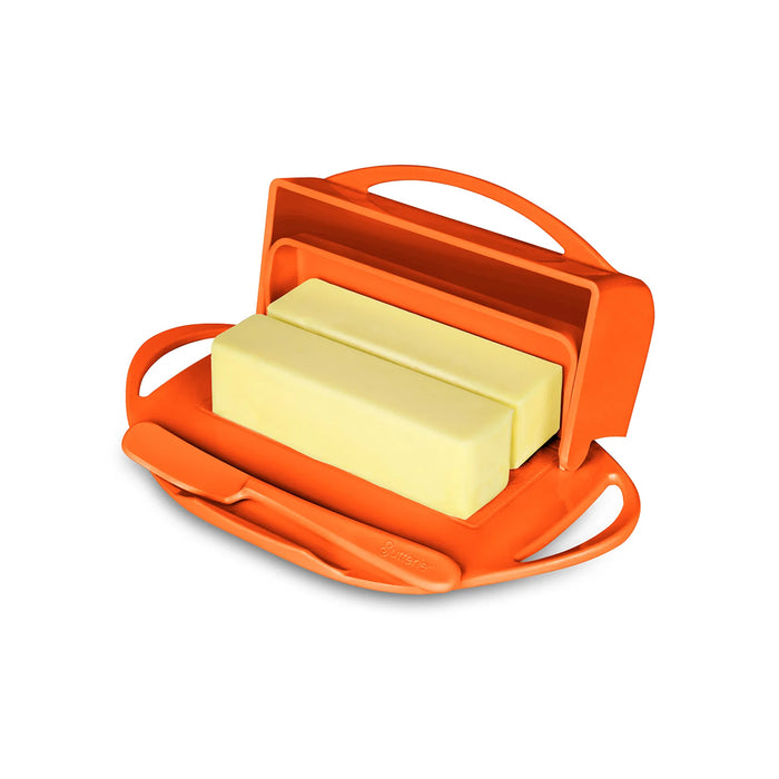 Butterie Flip-Top Butter Dish in Orange