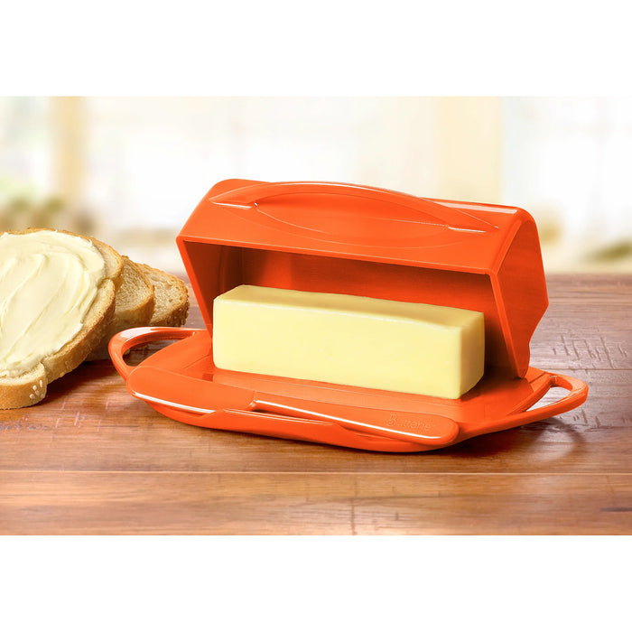 Butterie Flip-Top Butter Dish in Orange