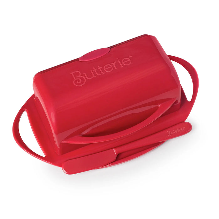 Butterie Flip-Top Butter Dish in Red