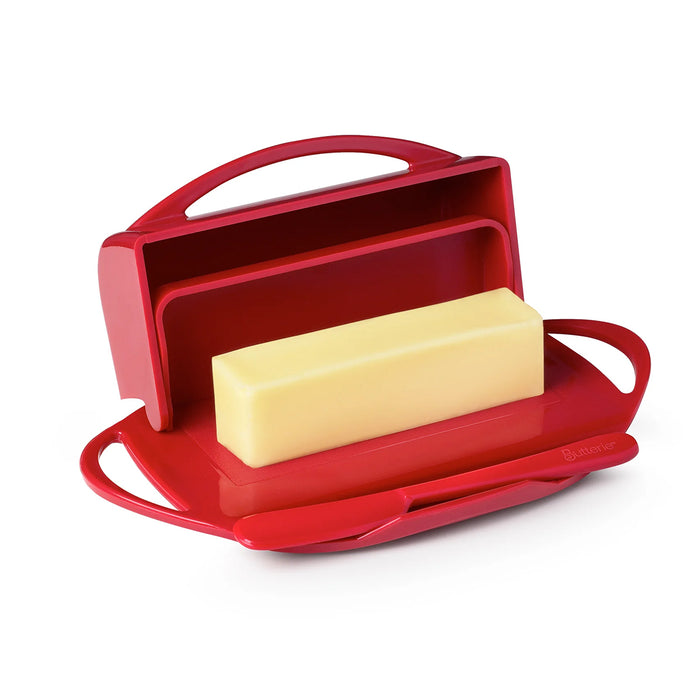 Butterie Flip-Top Butter Dish in Red