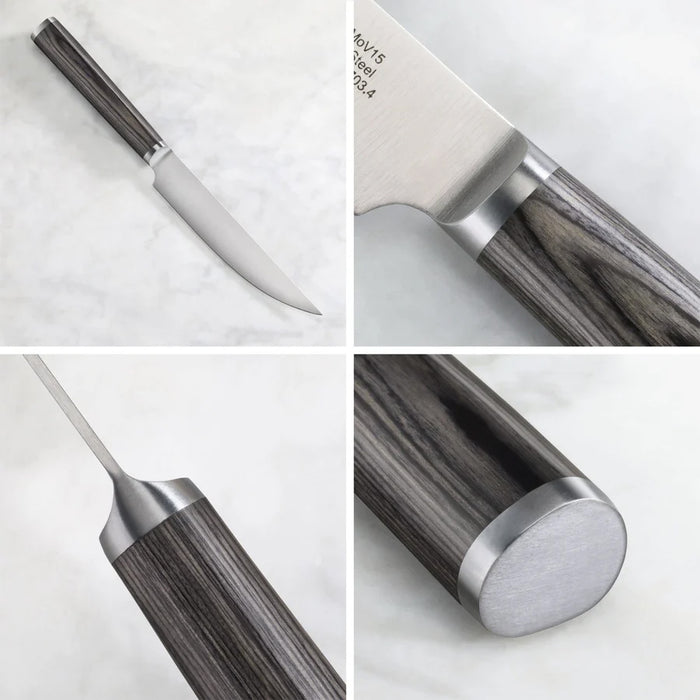 Cangshan 4 Pc Pakkawood Steak Knife Set with Wood Box