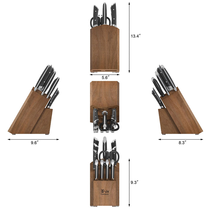 Cangshan HELENA Series German Steel Forged 12 Pc Knife Block Set
