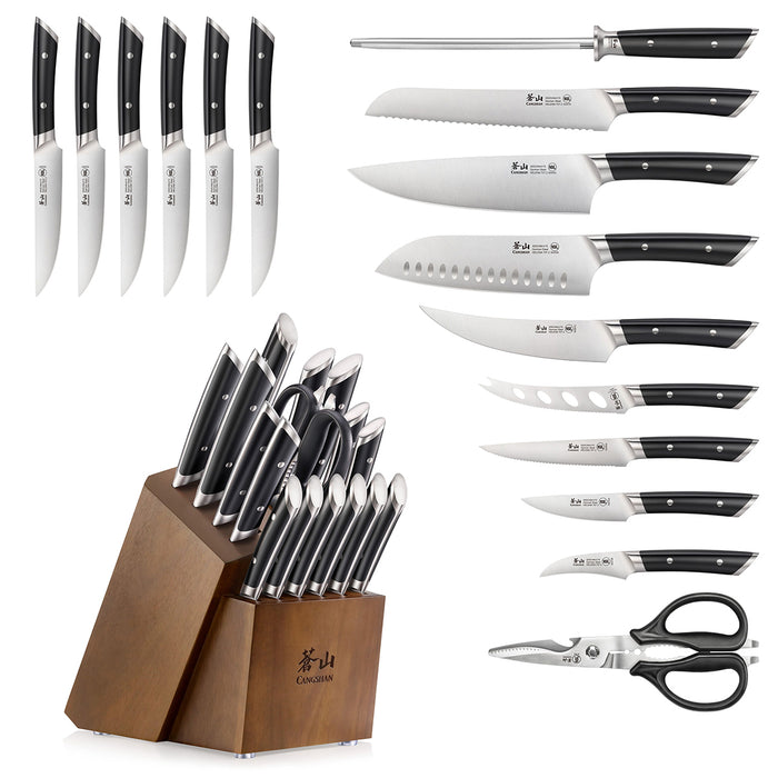 Cangshan HELENA Series German Steel Forged 17 Pc Knife Block Set