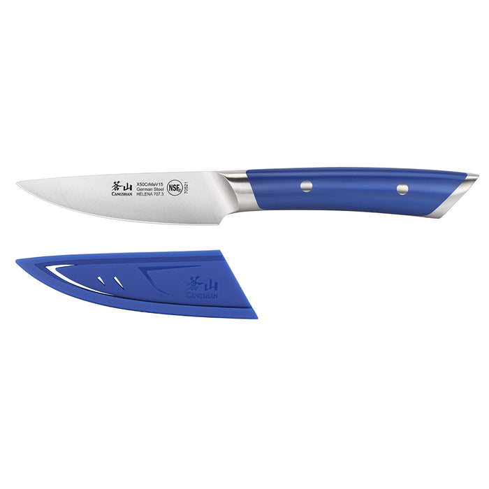 Cangshan HELENA Series German Steel Forged 3.5" Blue Paring Knife w/ Sheath