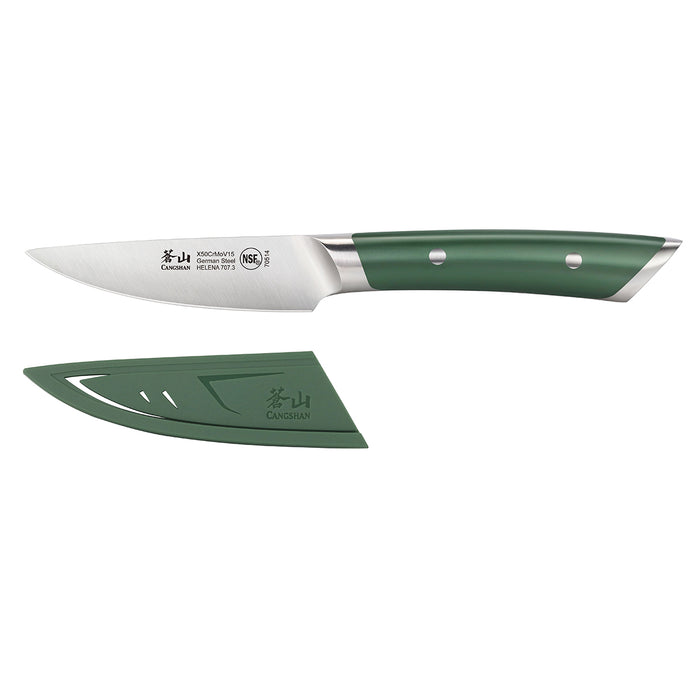 Cangshan HELENA Series German Steel Forged 3.5" Green Paring Knife w/ Sheath