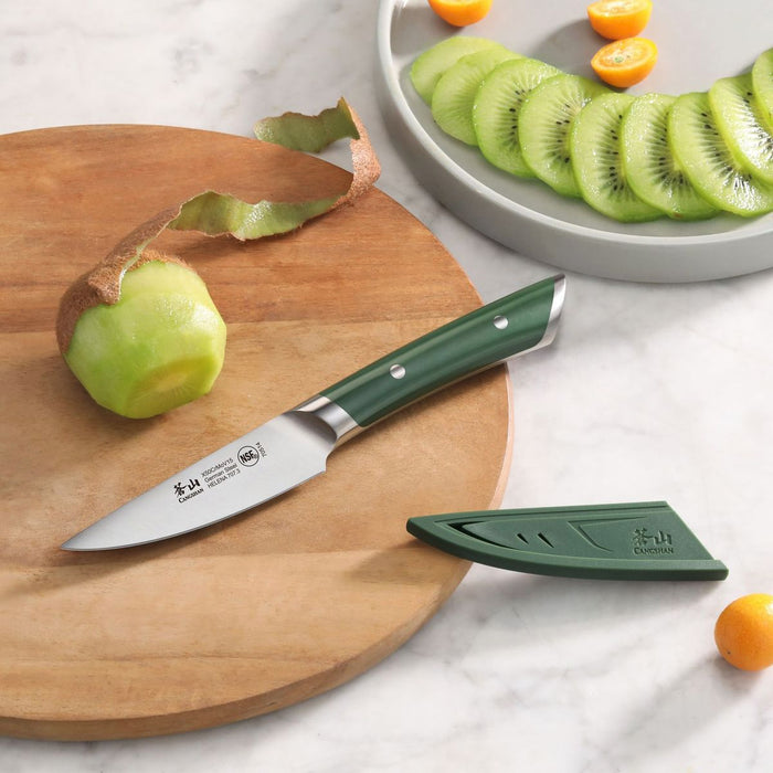 Cangshan HELENA Series German Steel Forged 3.5" Green Paring Knife w/ Sheath