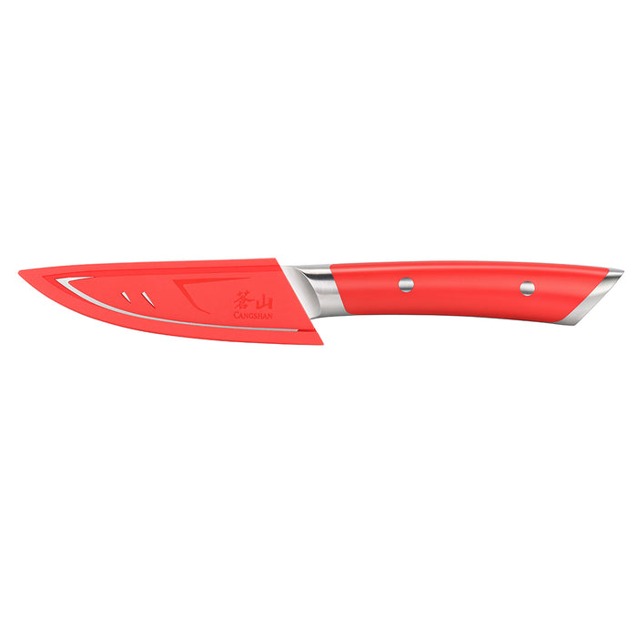Cangshan HELENA Series German Steel Forged 3.5" Red Paring Knife w/ Sheath
