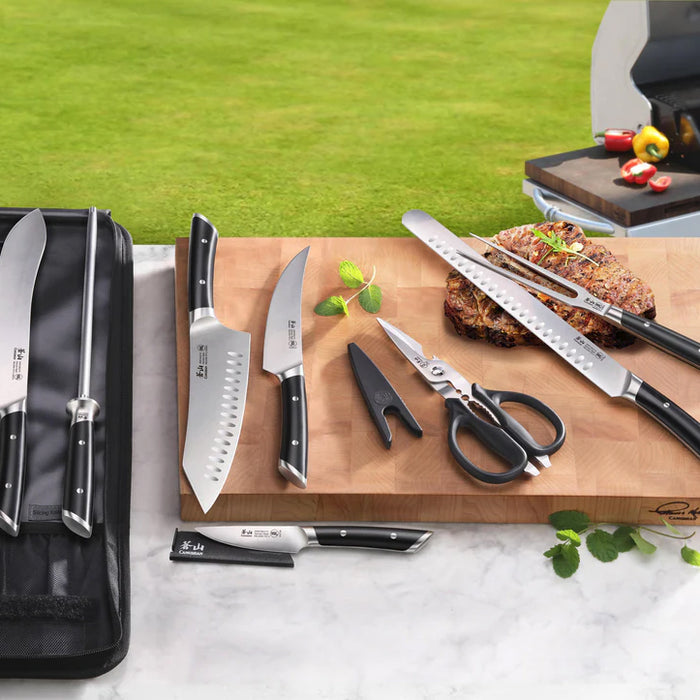 Cangshan HELENA Series German Steel Forged 9-Piece BBQ Knife Bag Set