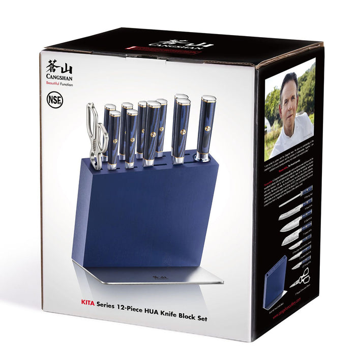 Cangshan KITA Blue Forged 12 Piece HUA Knife Block Set