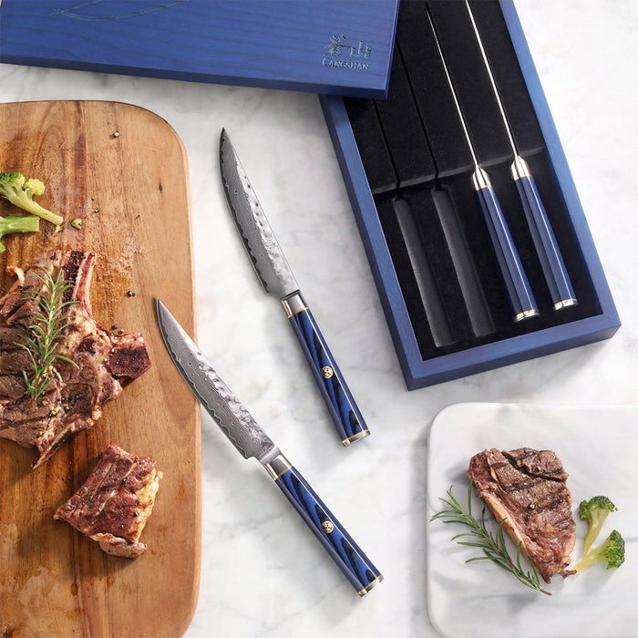 Cangshan KITA Blue Forged 4 Piece  Fine Edge Steak Knife Set