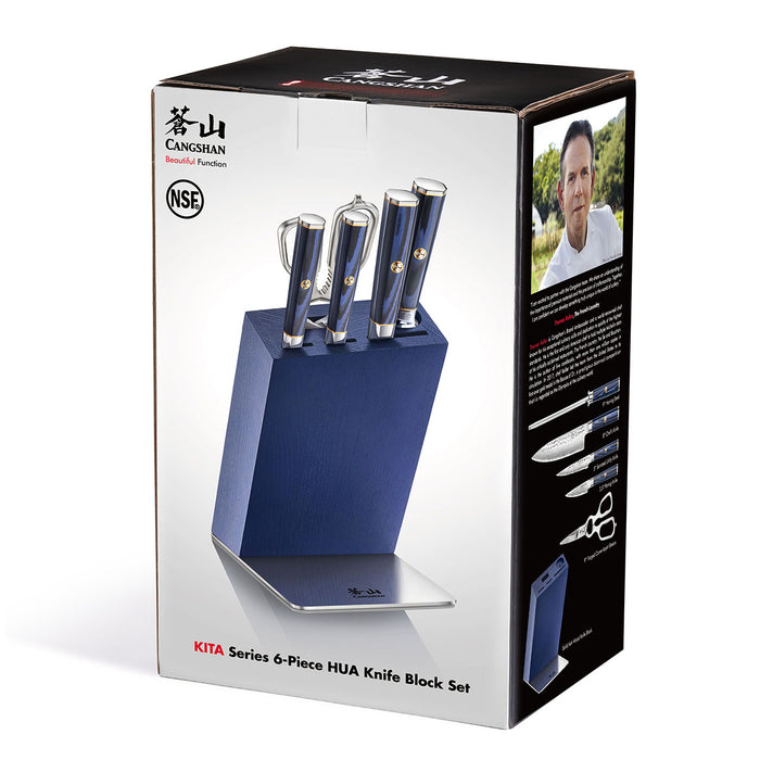 Cangshan KITA Blue Forged 6 Piece HUA Knife Block Set