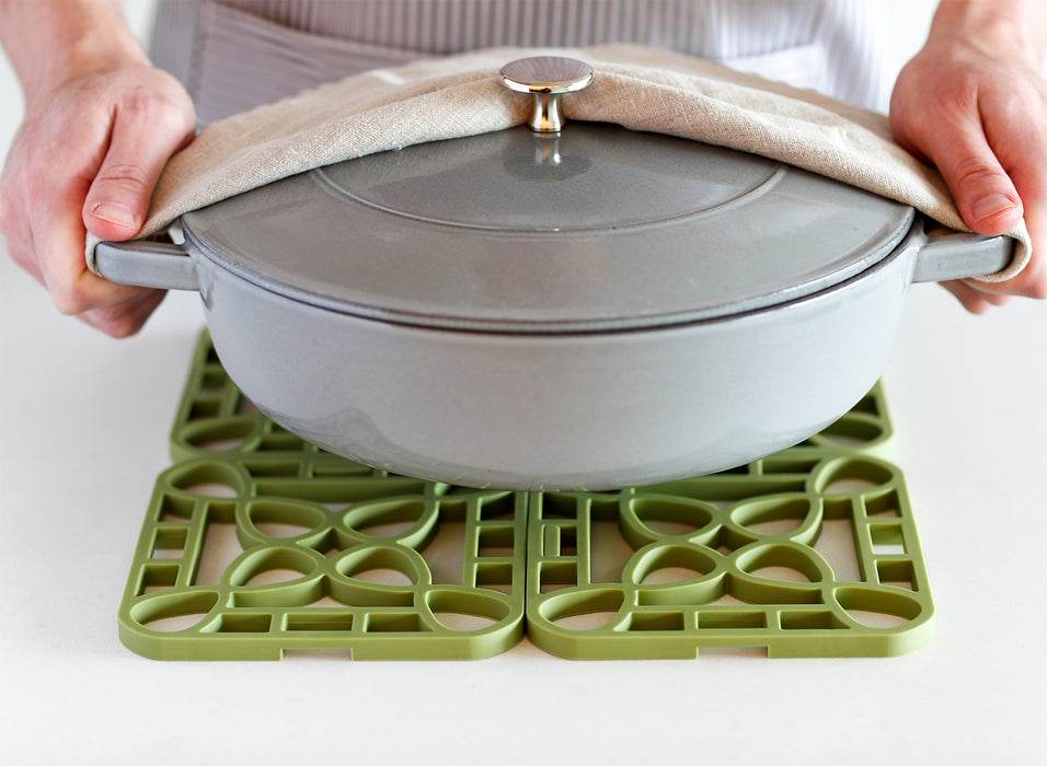 Capabunga Silicone Interlocking Trivet in Green