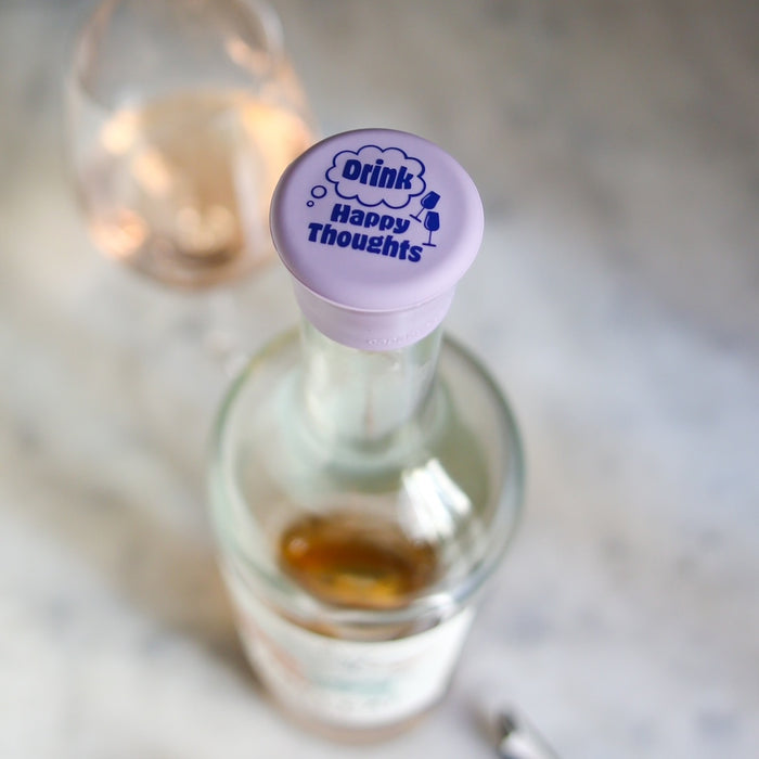 Capabunga Silicone Wine Cap Drink Happy Thoughts