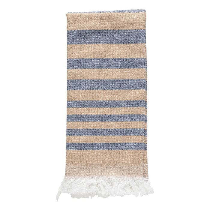 Casafina Terry Stripes Kitchen Towel Caramel & Blue