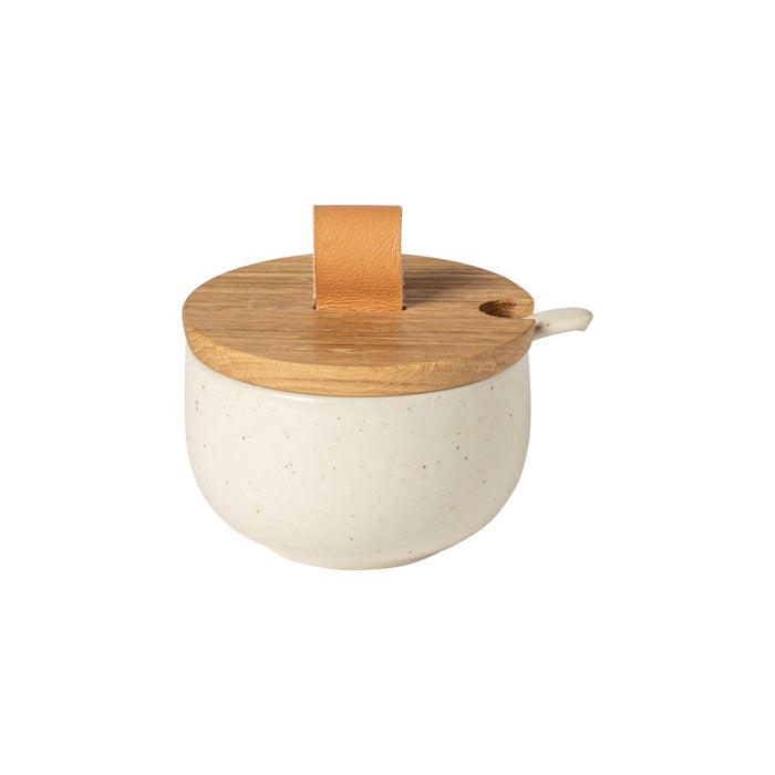Casafina by Costa NovaPacifica Vanilla Sugar Bowl with Spoon and Wood Lid
