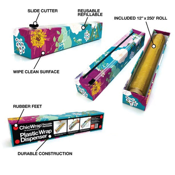 Chic Wrap Spring Flowers Plastic Wrap Dispenser