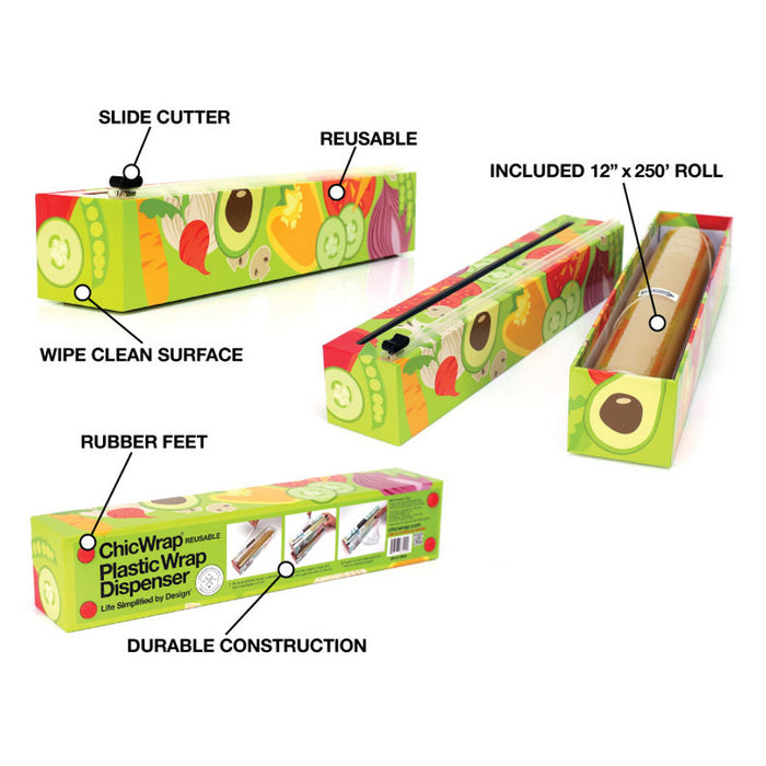 Chic Wrap Veggies Plastic Wrap Dispenser