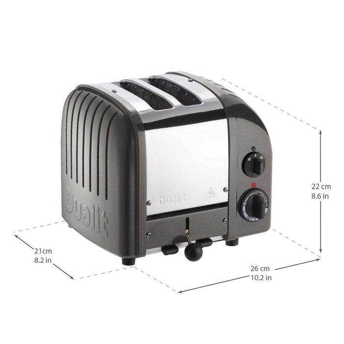 Dualit 2 Slice Classic Toaster Metallic Charcoal