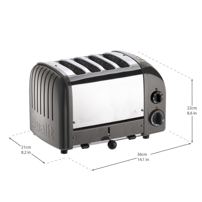 Dualit 4 Slice Classic Toaster Metallic Charcoal