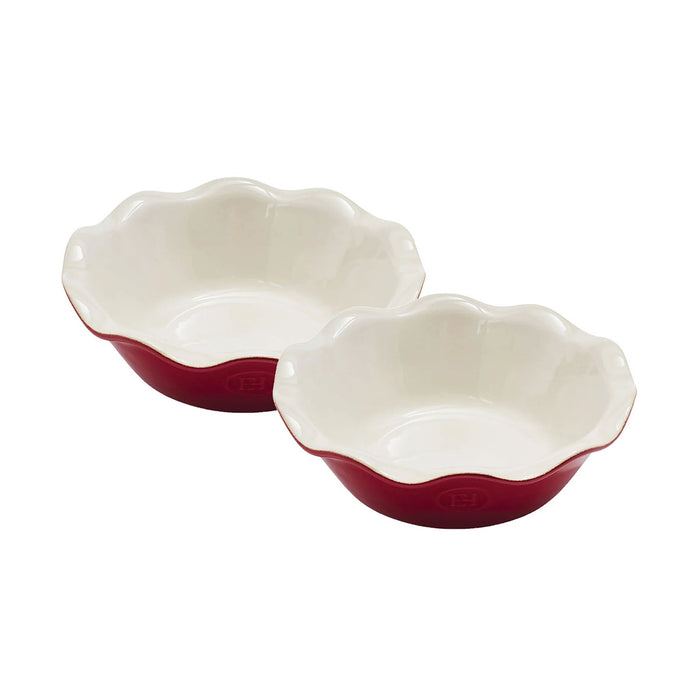 Emile Henry Modern Classics Set of 2 Mini Pie Dishes in Red
