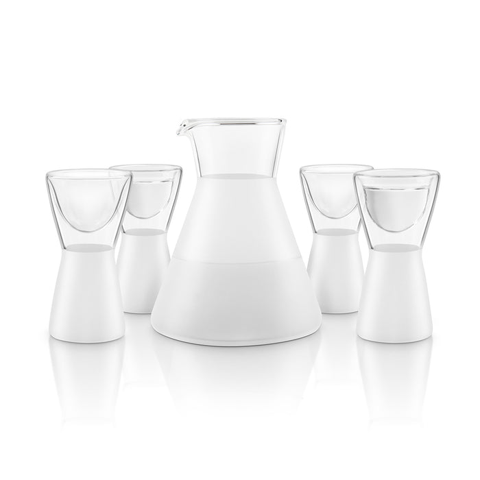 Final Touch 5 Piece Frosted Sake Decanter Set
