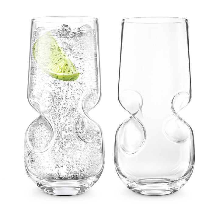 Final Touch Bubbles Seltzer / Bubbly Beverage Glasses - Set of 2