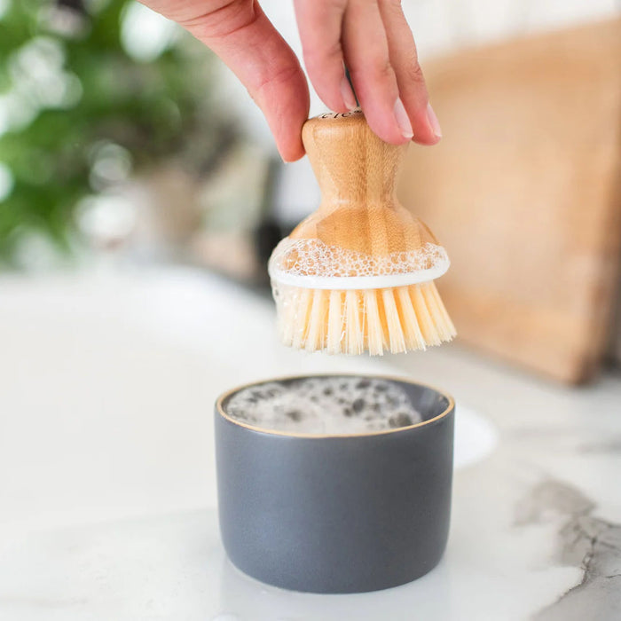 Full Circle Bubble Up Dish Brush & Ceramic Dish