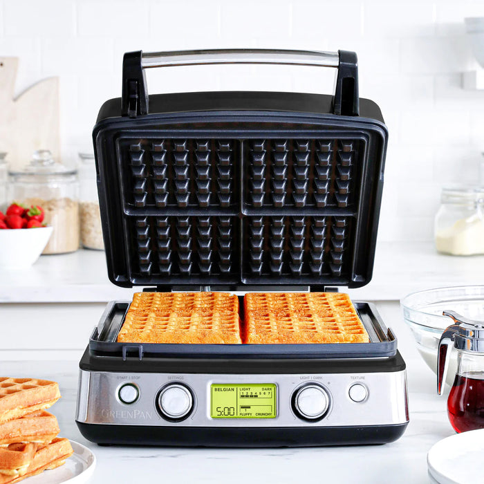 GreenPan Elite Ceramic Nonstick 4-Square Waffle Maker