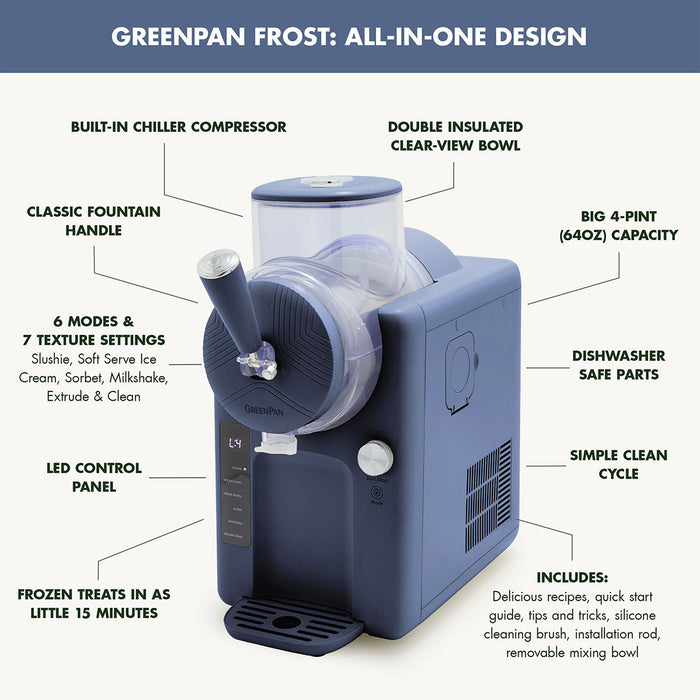 GreenPan Frost 15-in-1 Ice Cream & Frozen Drink Maker in Blueberry