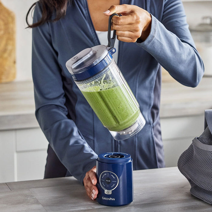 GreenPan Spin & Go Portable Blender in Blueberry