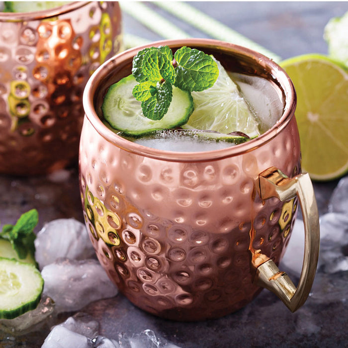 HIC Bar Hammered Copper Moscow Mule Drinking Mug