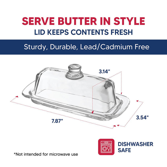 HIC Kitchen Glass Butter Dish