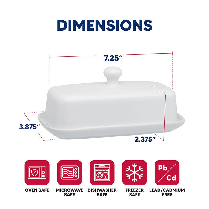 HIC Kitchen Porcelain Butter Dish