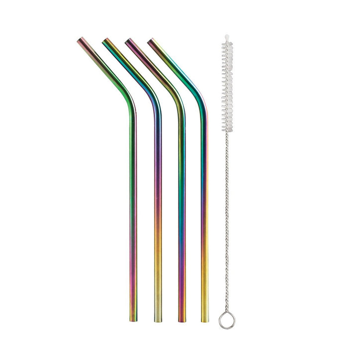 HIC Kitchen Rainbow Drinking Straw with Brush