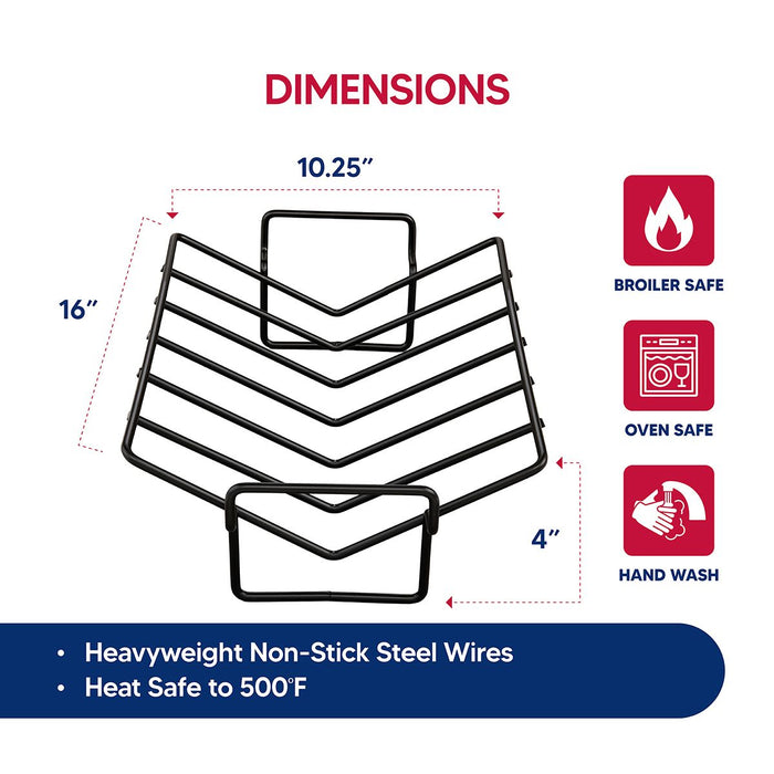 HIC Kitchen Roasting Pro Nonstick V-Shaped Wire Roasting Rack