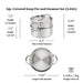 Hestan ProBond Luxe 3 Qt Polished Clad Stainless Steel Soup Pot & Steamer Set