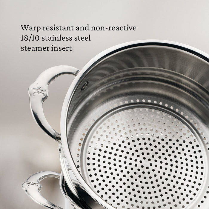 Hestan ProBond Luxe 3 Qt Polished Clad Stainless Steel Soup Pot & Steamer Set