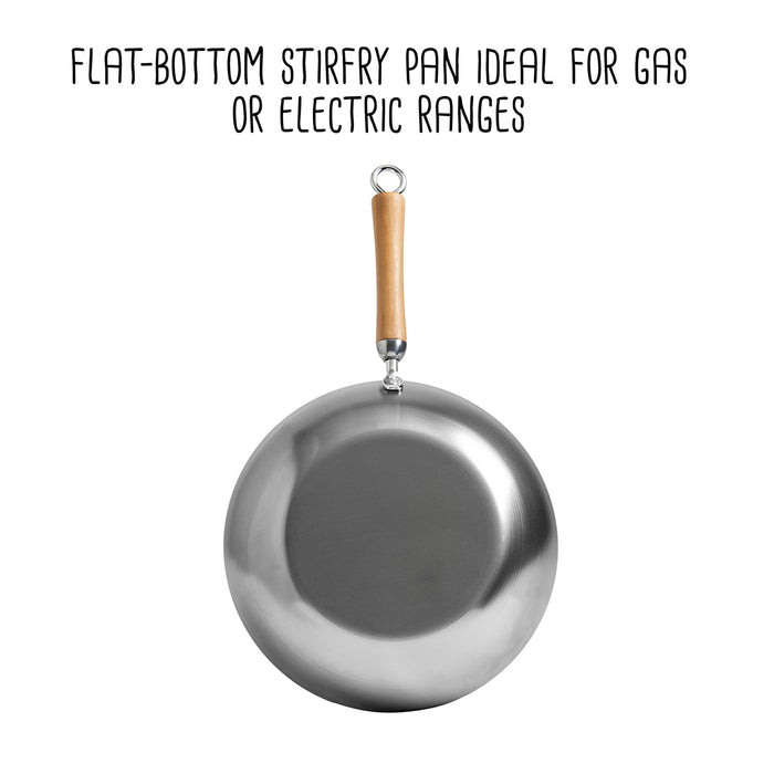 Joyce Chen Classic Series 12-Inch Carbon Steel Stir Fry Pan with Birch Handle