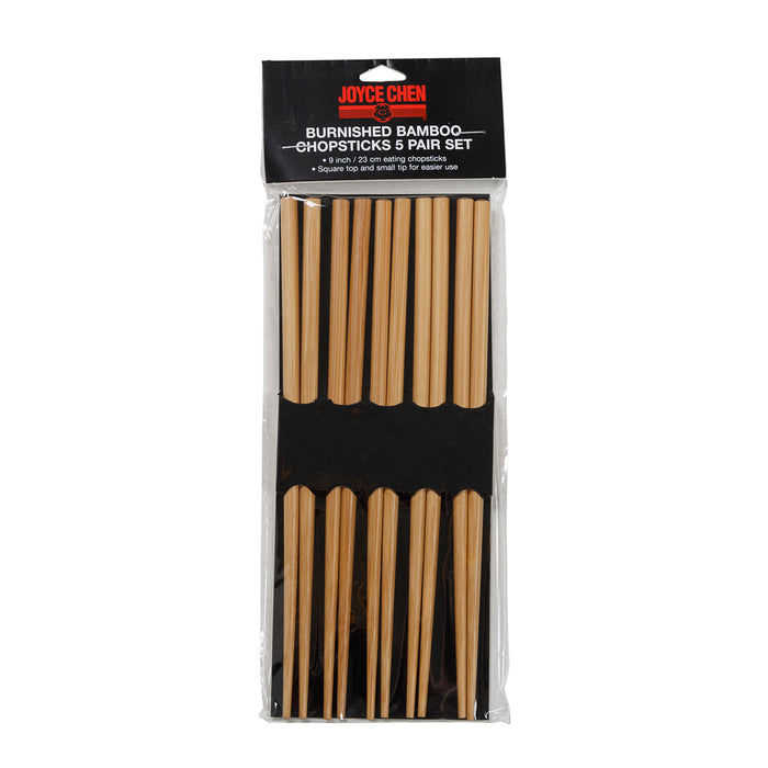 Joyce Chen Reusable Burnished Bamboo Chopsticks Set - 5 Pair