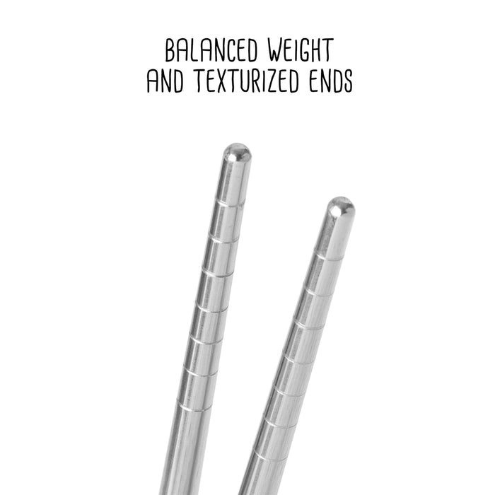 Joyce Chen Reusable Stainless Steel Metal Chopsticks Set - 5 Pair