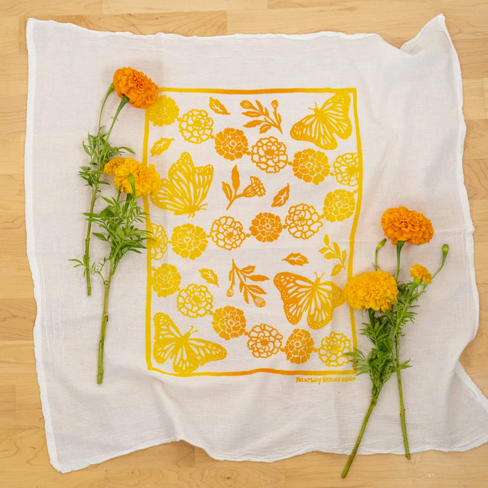 Kei & Molly Flour Sack Dish Towel Monarchs & Marigolds