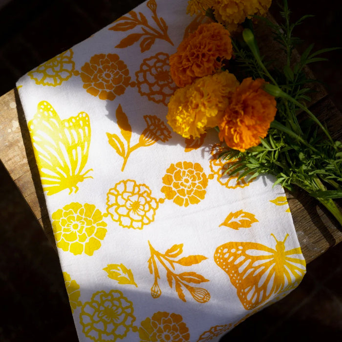Kei & Molly Flour Sack Dish Towel Monarchs & Marigolds