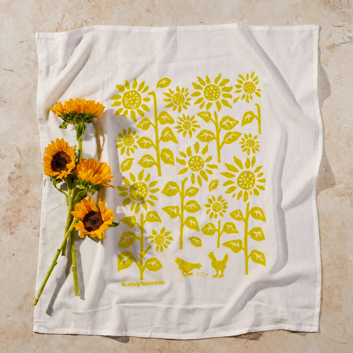 Kei & Molly Flour Sack Dish Towel Sunflowers