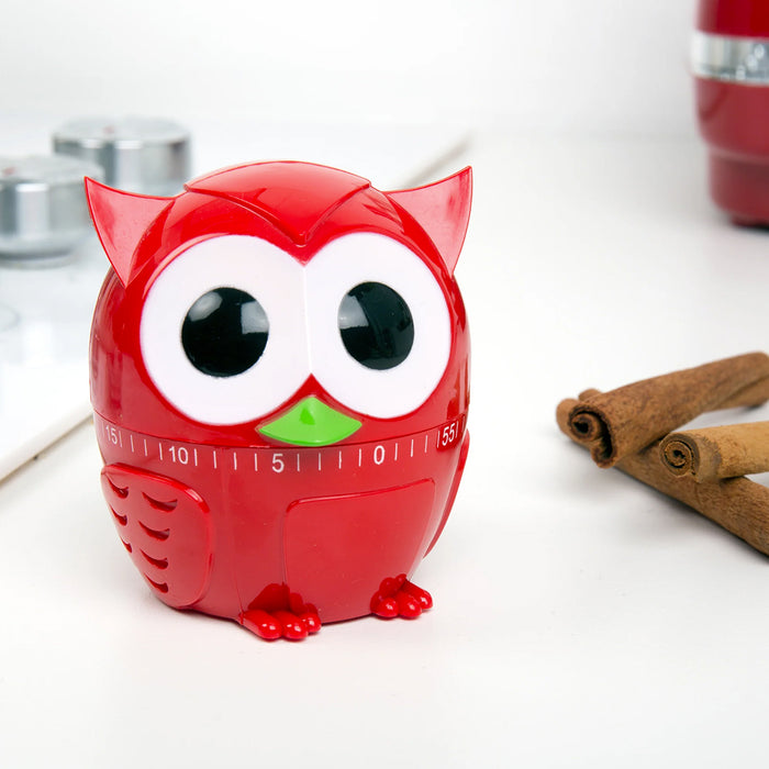 Kikkerland Owlet Kitchen Timer Red